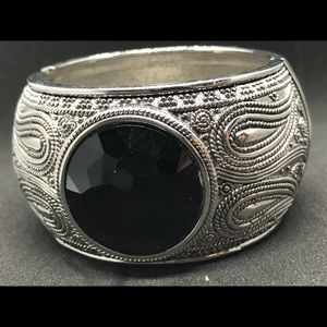 Jewelry - Hinged silver and black bracelet Jewelry - Hinged silver and black bracelet